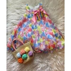 Bonnie Jean Balloons Pleated Birthday Party Ribbon Dress Multicolor 6/9 Months